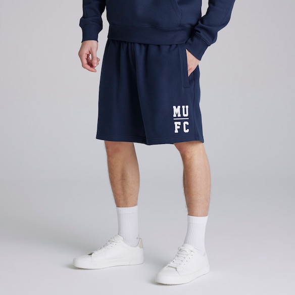 Manchester United Varsity Print Shorts Navy Navy blue