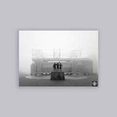 Manchester United Foggy Morning Print A2 Poster Grey