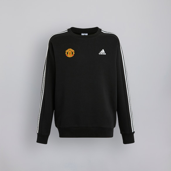 Manchester United x adidas Essentials Fleece 3-Stripes Sweatshirt Black Schwarz