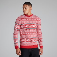Manchester United Fairisle Christmas Jumper Red