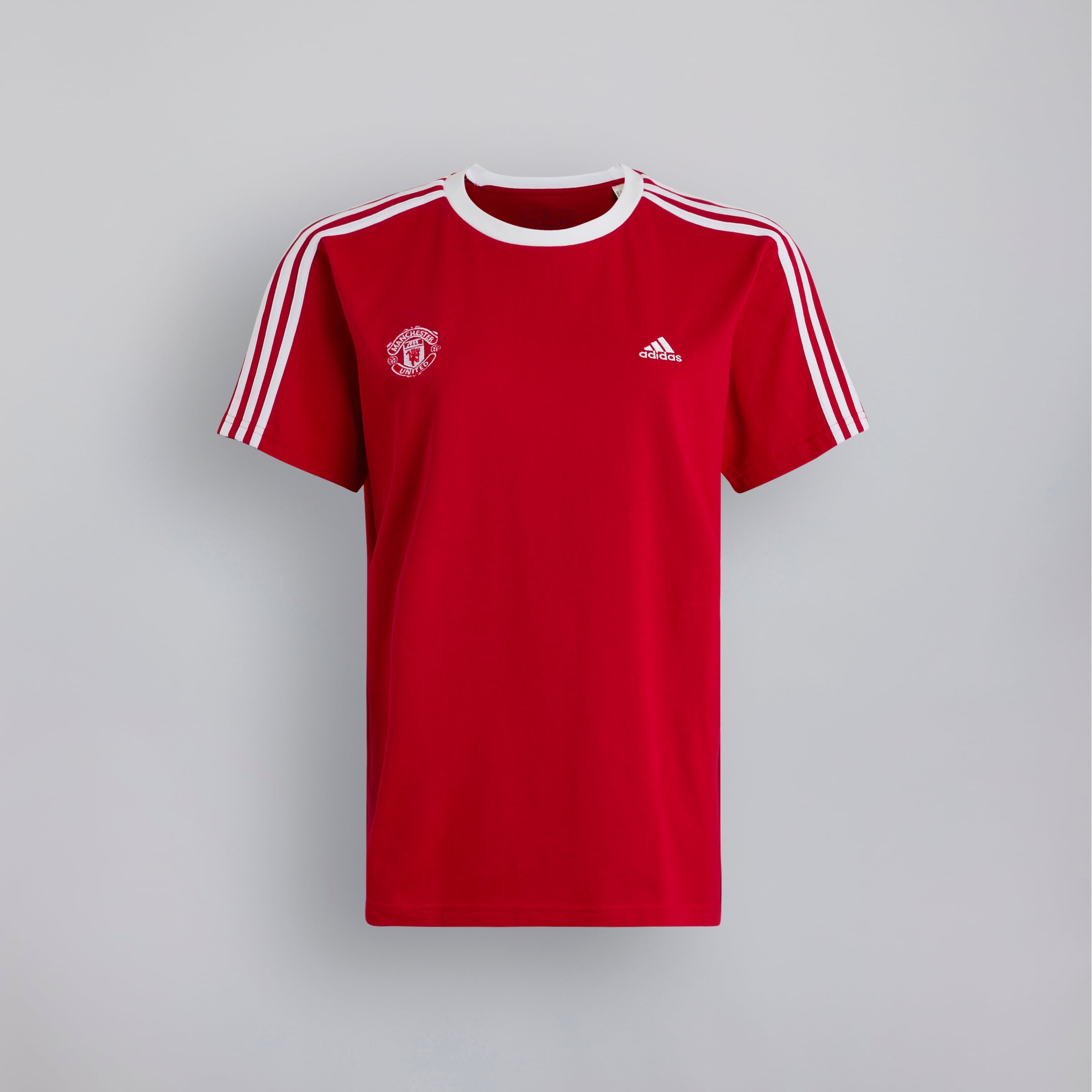 Buy Manchester United x adidas Womens Essentials 3 Stripes T Shirt Red Manchester United Store