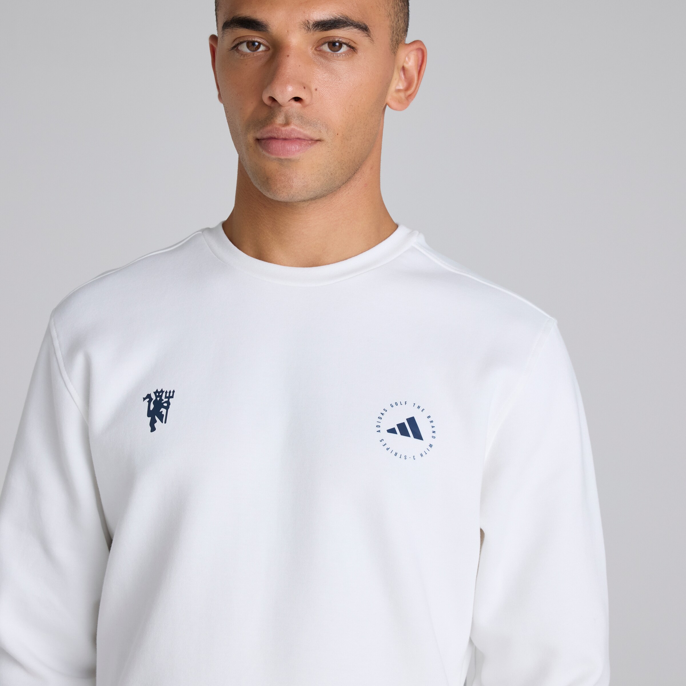 Manchester United x adidas Golf Crewneck Sweatshirt White White Detail [4-5]