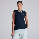 Manchester United x adidas Women's Golf Beyond Twist knit Polo Shirt Navy