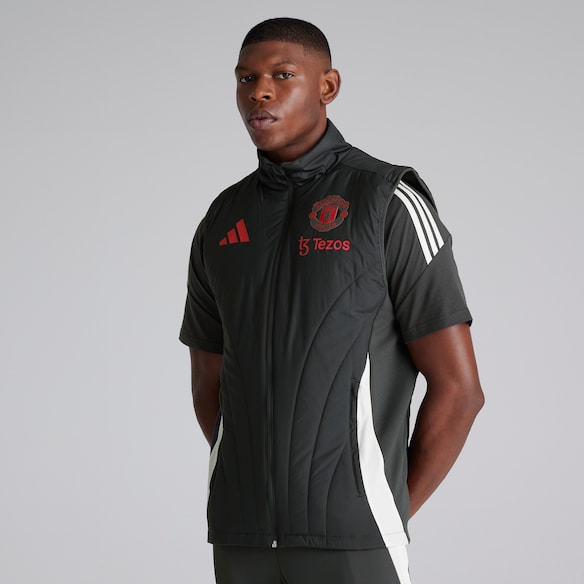 Manchester United European Training Tiro 24 Winterised Gilet Dark Grey Grey