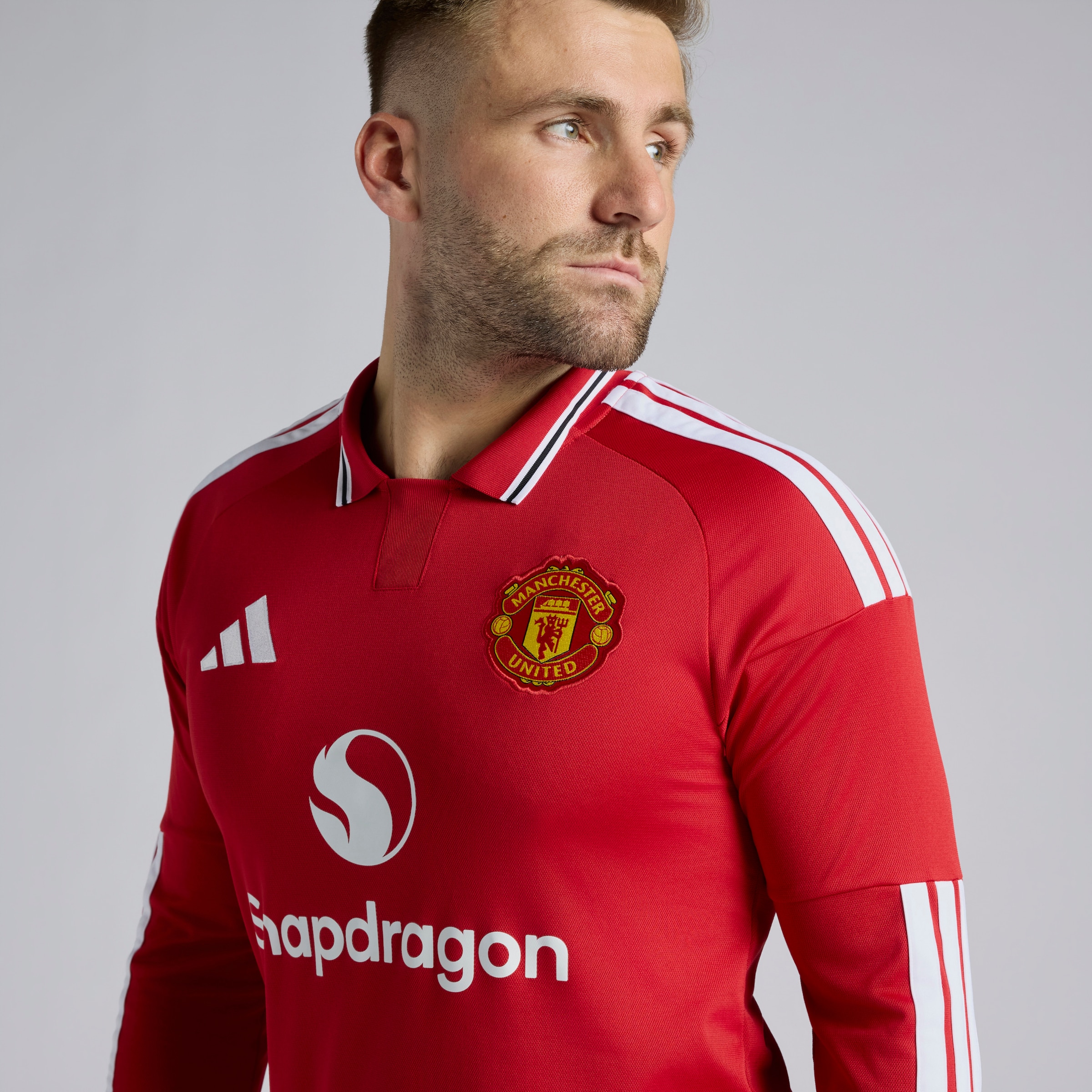 Manchester United 26/27 Home Long Sleeve Jersey 红色 细节 [4-6]