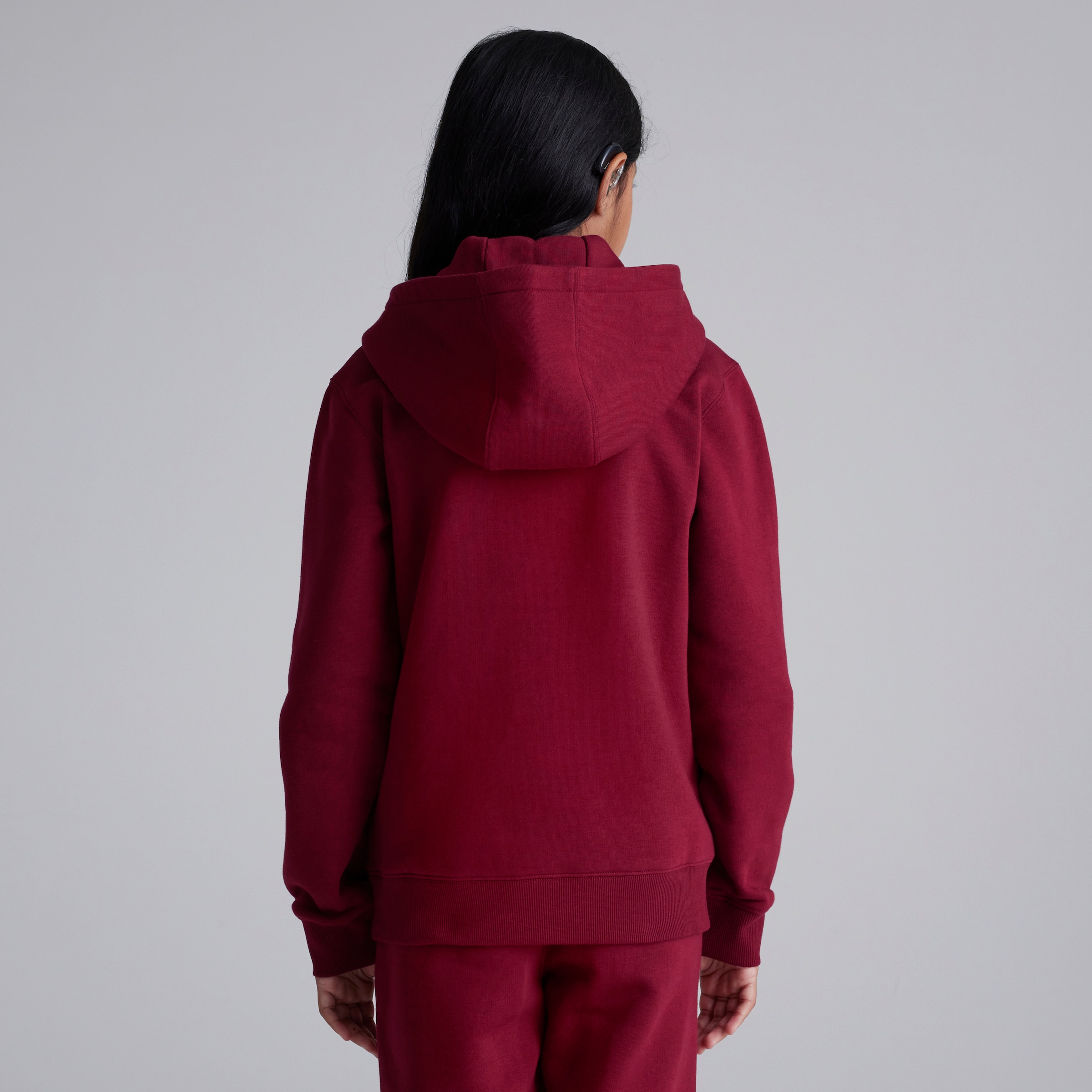 Manchester United Kids MUFC Overhead Hoodie Burgundy Rojo Detalle [3-5]