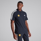 Manchester United x adidas Mens Essentials Pique 3-Stripes Polo Shirt Navy