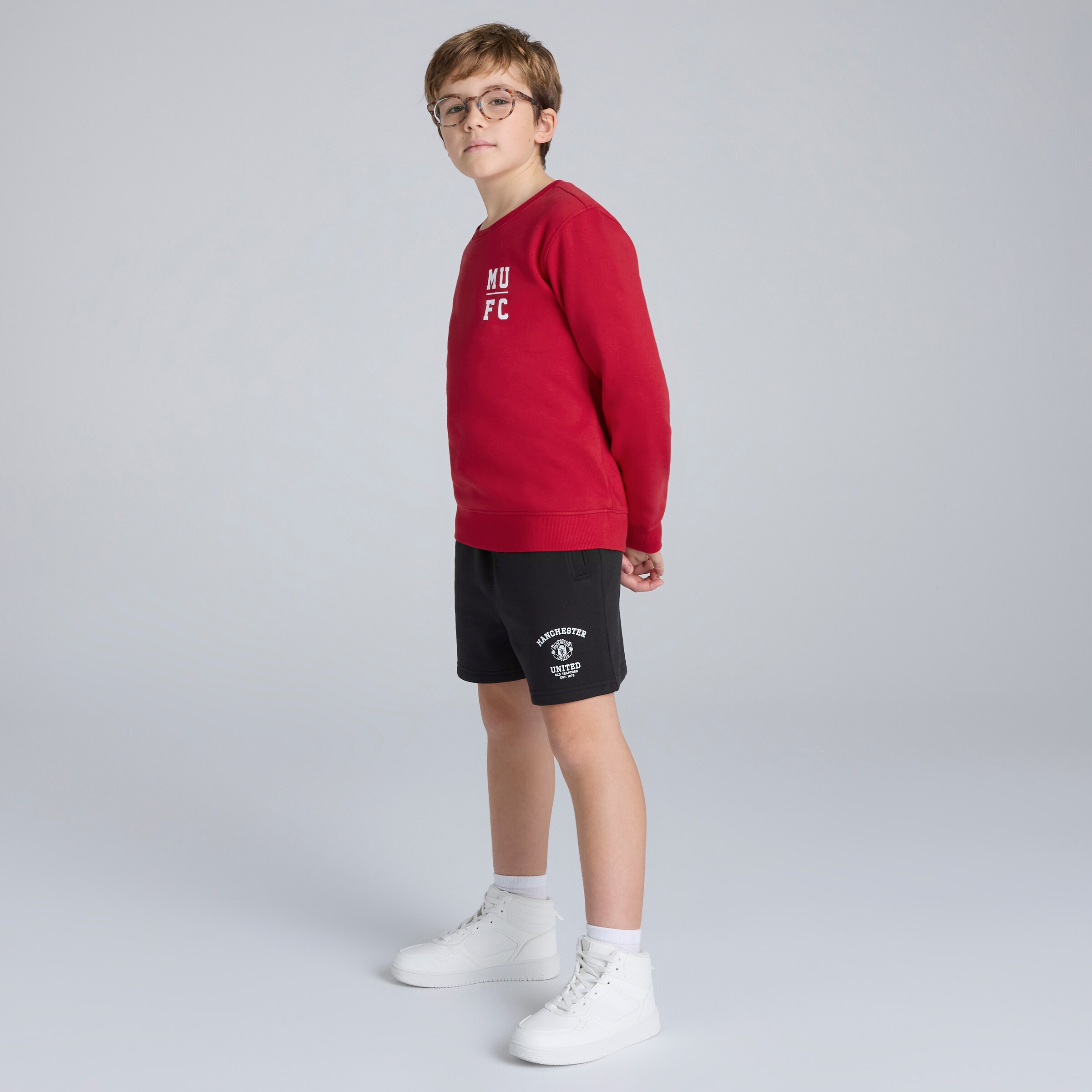 Manchester United Kids Varsity Back Print Sweatshirt Red Red Detail [4-4]