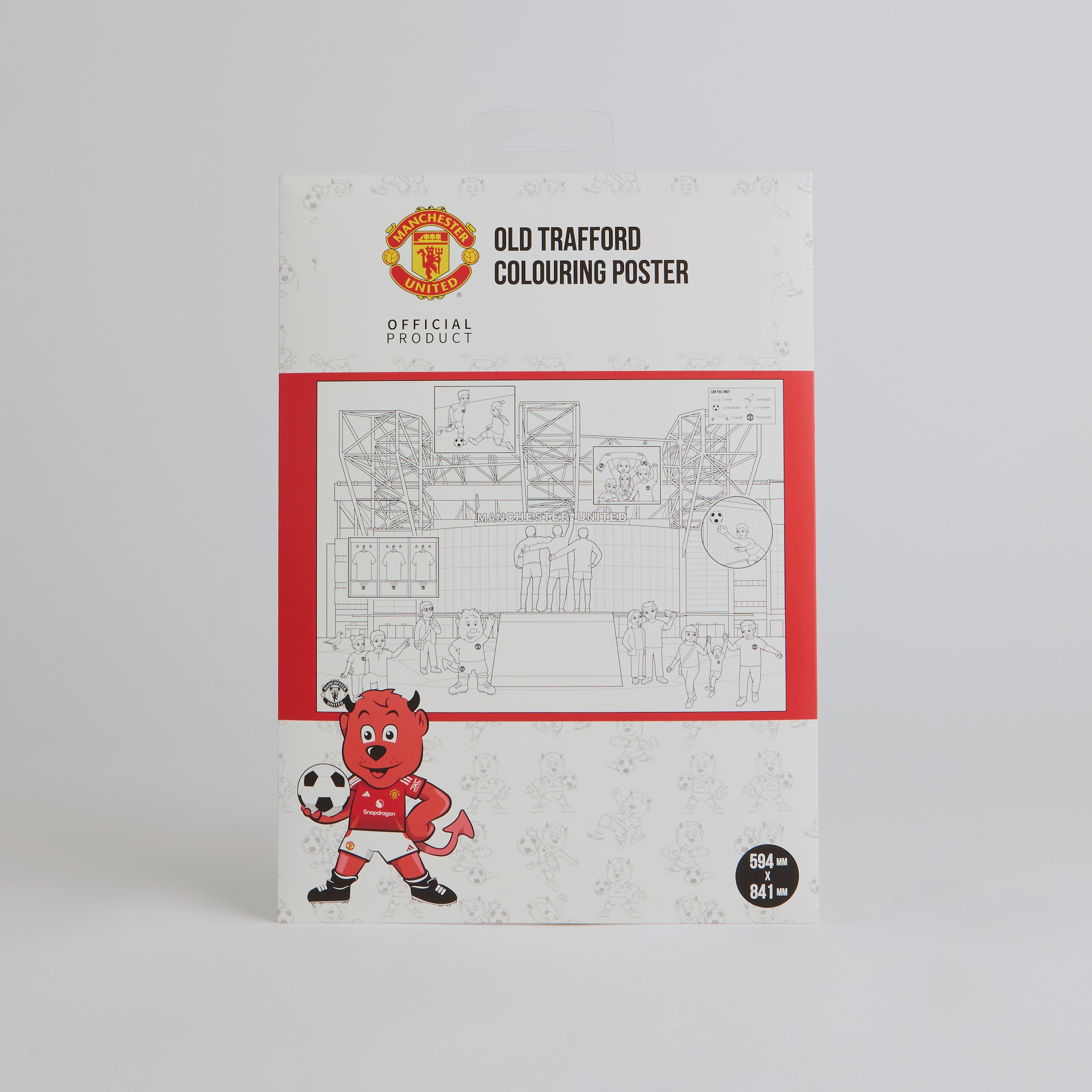Manchester United Fred the Red Old Trafford Colouring Poster White White