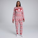 Manchester United Womens Christmas Fairisle Pyjama Red