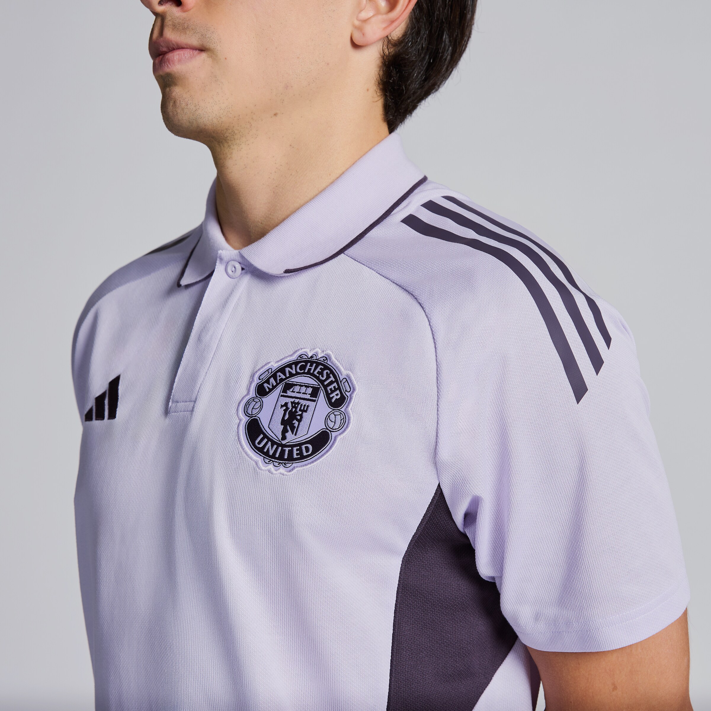 Manchester United Tiro 25 Competition Polo Shirt Purple Detail [5-5]