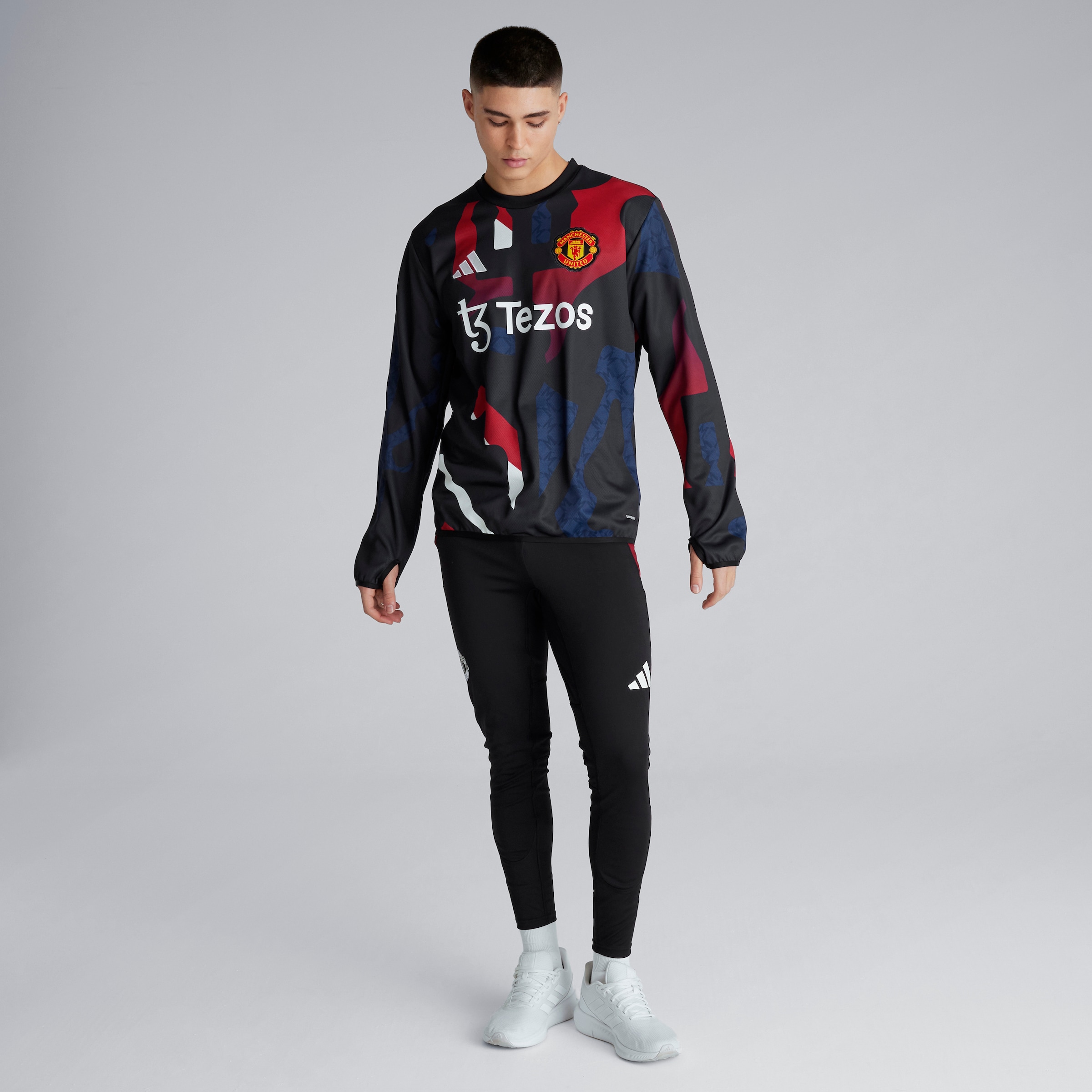 Manchester United Pre-Match Warm Top Black Multi Detail [3-5]