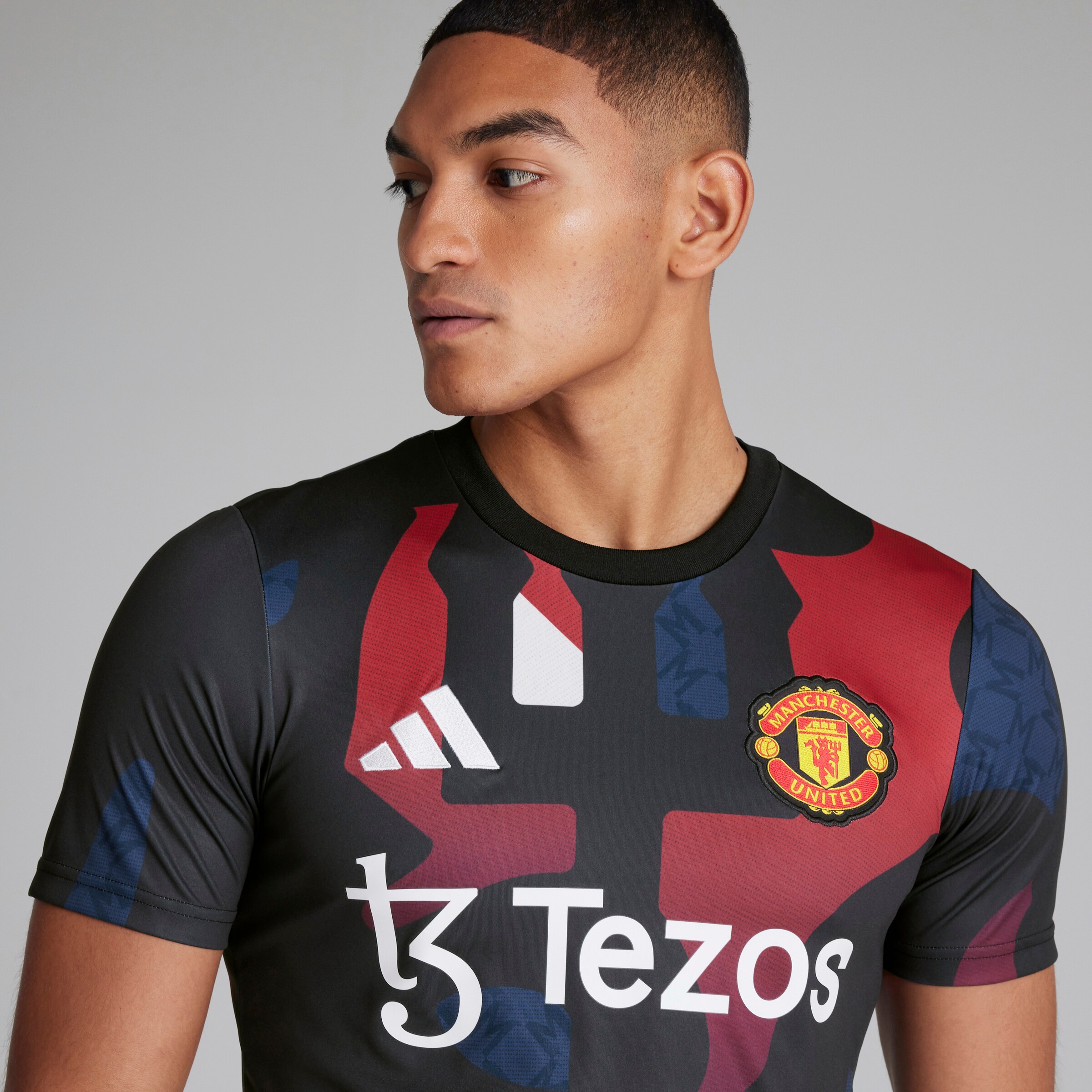 Manchester United Mens Pre-Match Jersey Black Black Detail [4-5]