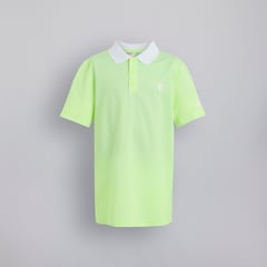 Manchester United x adidas Kids Golf Striped Polo Shirt Green