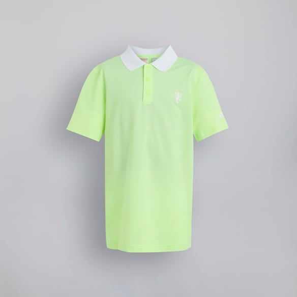 Manchester United x adidas Kids Golf Striped Polo Shirt Green Green