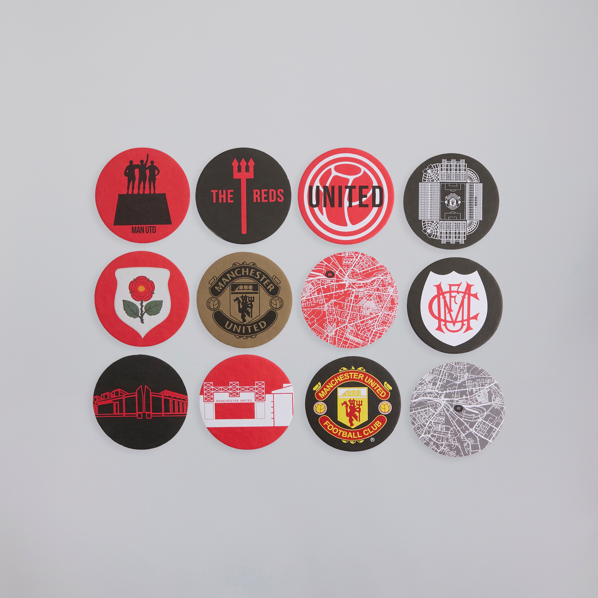 Manchester United Pack of 12 Coasters Multi Multi Detail [3-4]