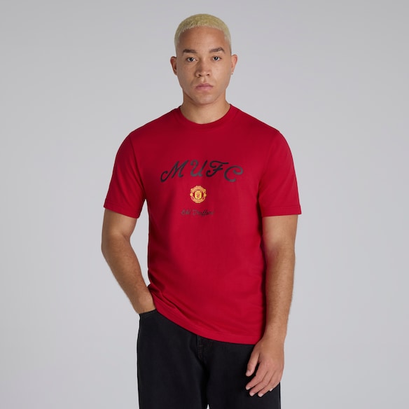 Manchester United x adidas Seasonal Graphic T-Shirt Red 빨간색