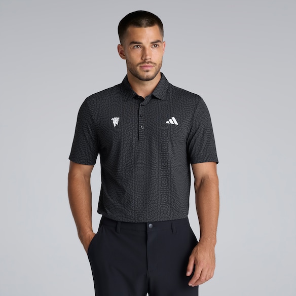 Manchester United x adidas Golf Ultimate 365 Tour Polo Shirt Black Black