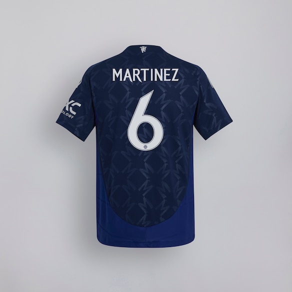 Manchester United 24/25 Away Jersey Kids with Martinez 6 Cup Printing Azul