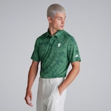 Manchester United x adidas Mens Golf Ultimate365 Stripe Polo Shirt Green