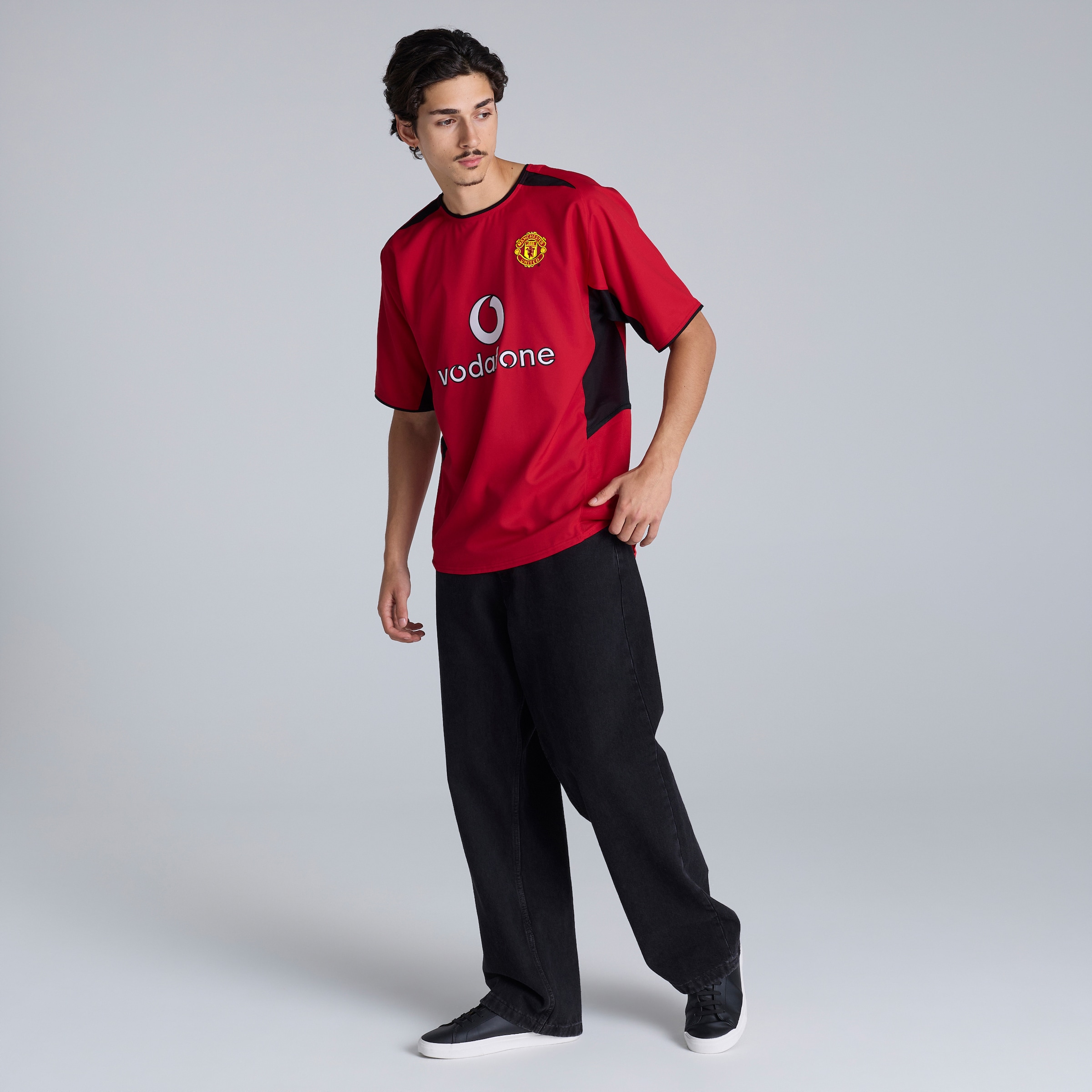 Manchester United Retro 2002-04 Home Shirt Scholes Printing Red Red Detail [3-4]