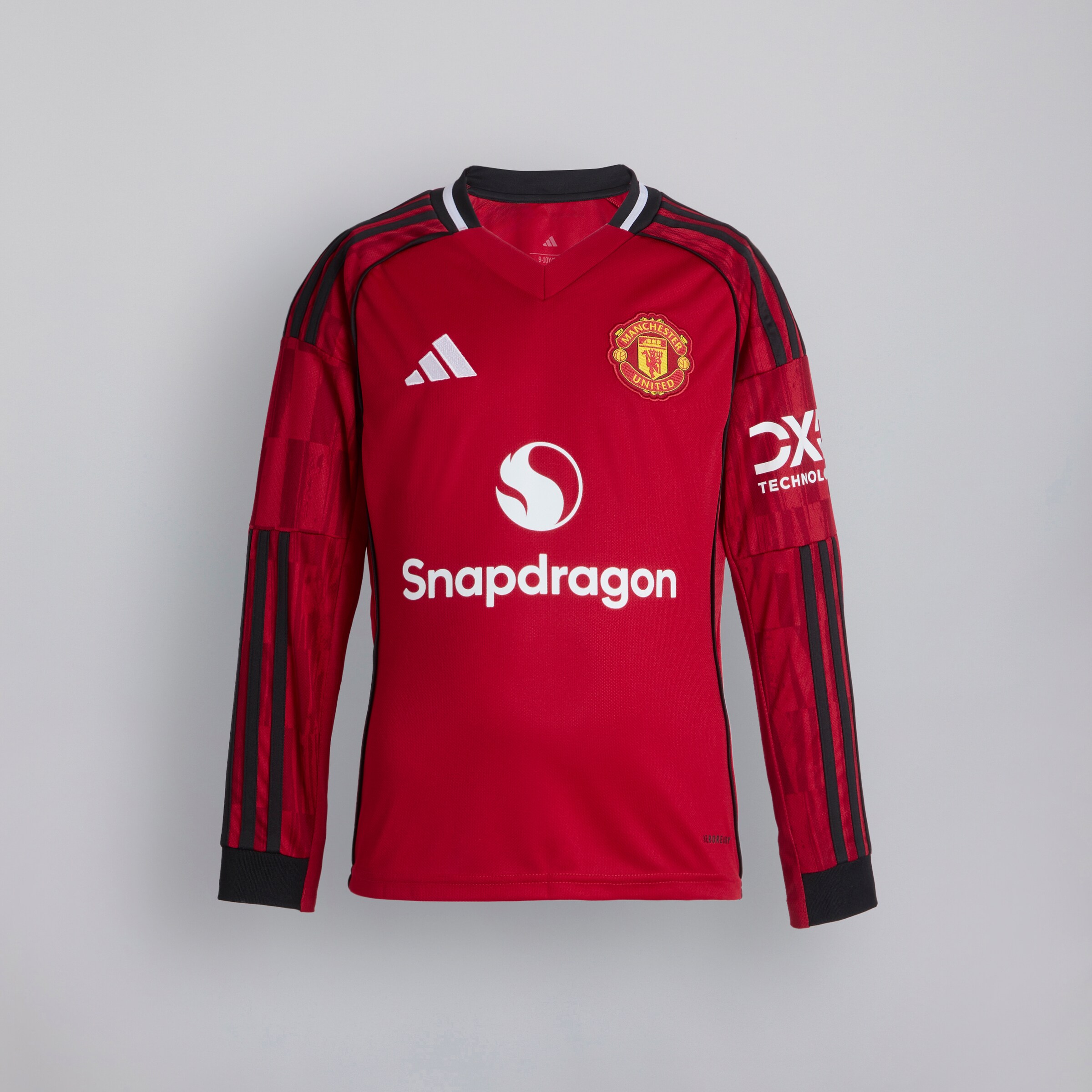 Manchester United Kids 25/26 Home Long Sleeve Jersey Red Detail [8-9]