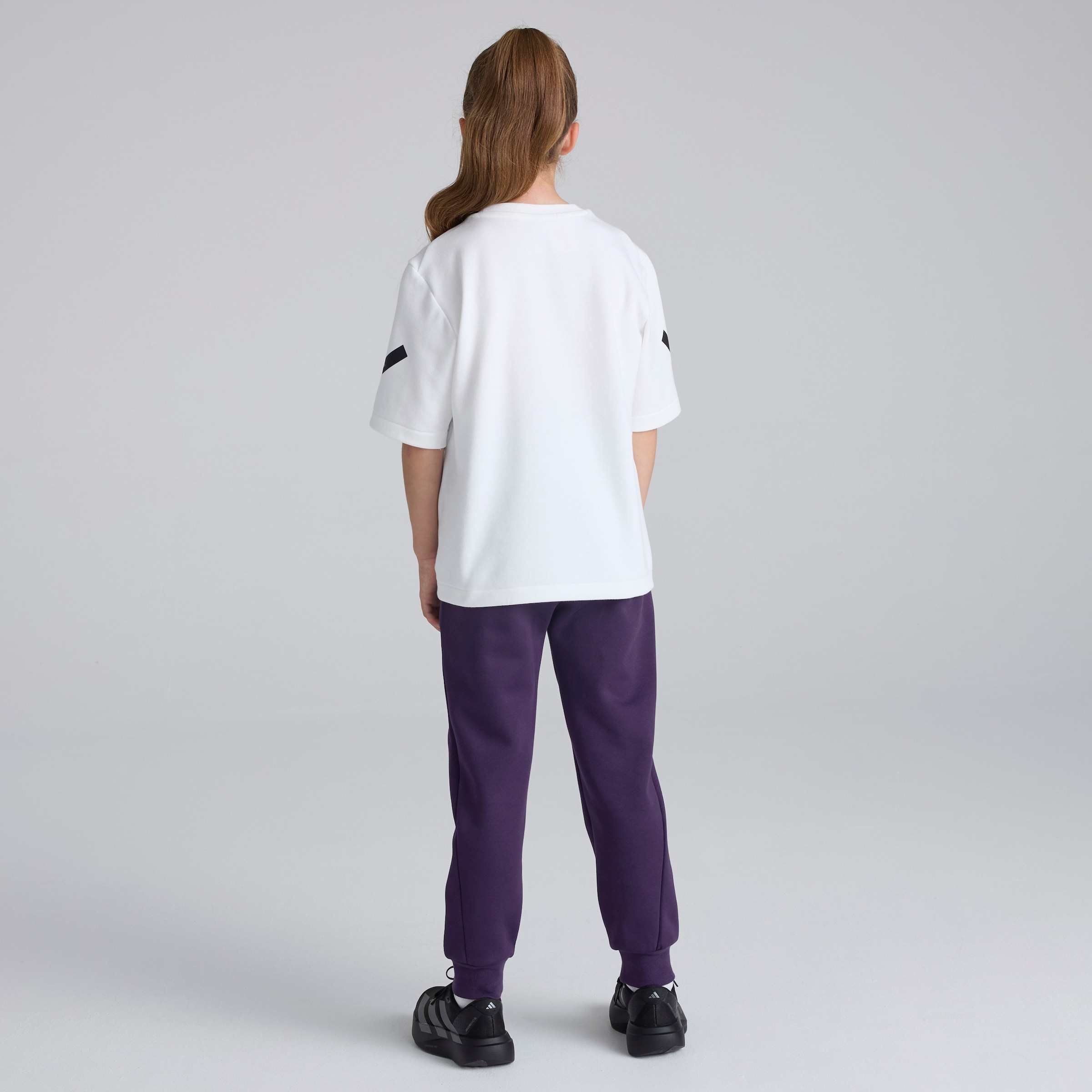 Manchester United x adidas Kids Z.N.E. Tapered Tracksuit Bottoms Purple Purple Detail [3-6]