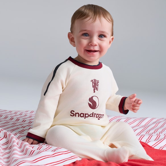 Manchester United Baby 26/27 Third Sleepsuit Off-White White