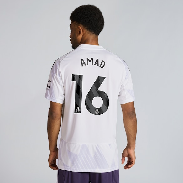 Manchester United 25/26 Away Jersey with Amad 16 EPL Printing & Badge White