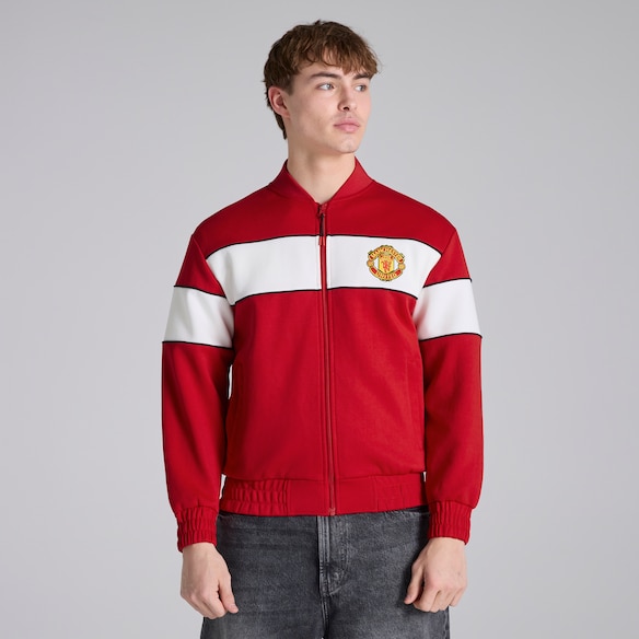Manchester United Retro Track Jacket with Back Print Red Rot