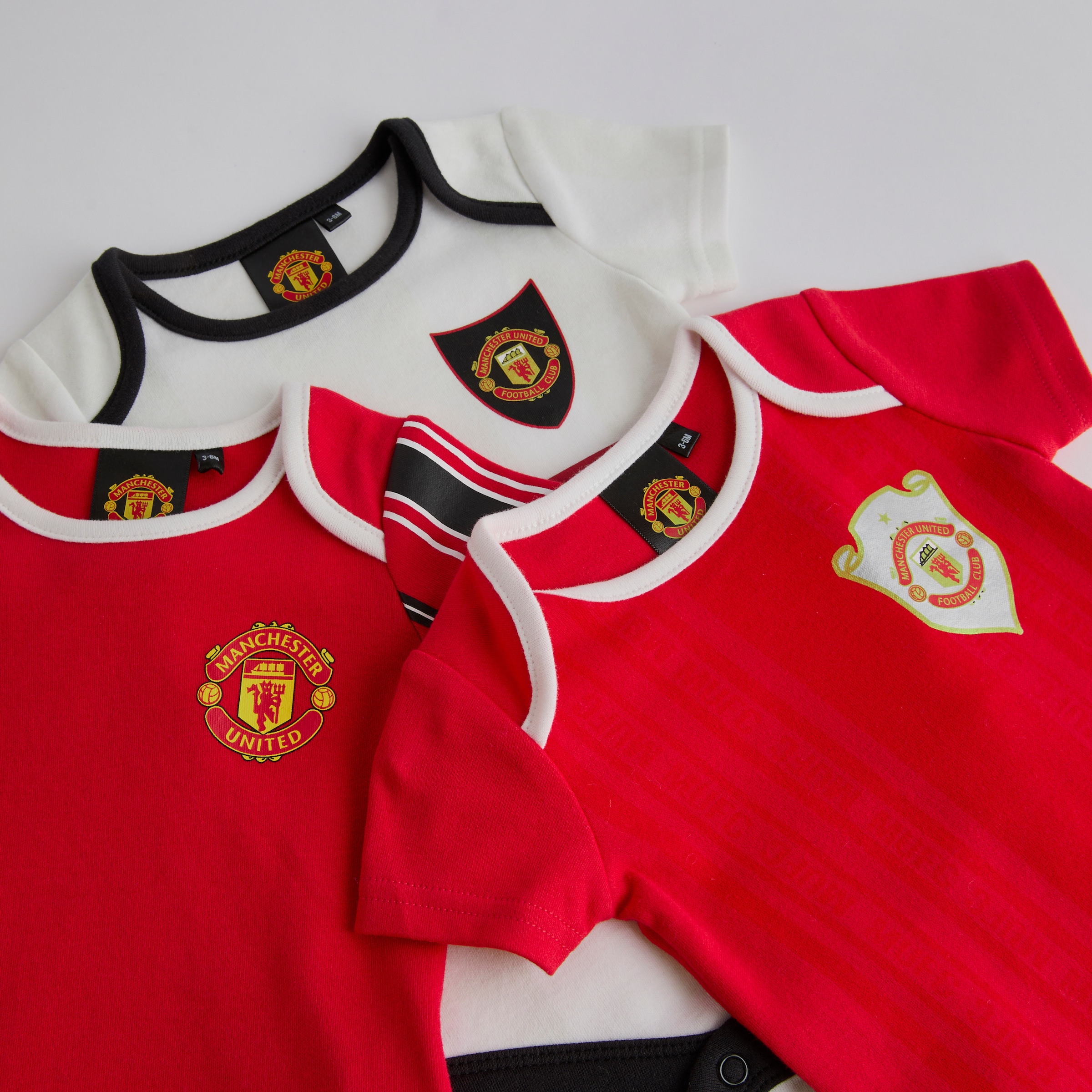 Manchester United Baby 3 Pack Retro Bodysuits Multi Multi Detail [3-4]