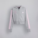 Manchester United x adidas Kids Essentials Full Zip Cropped Hoodie Grey Marl