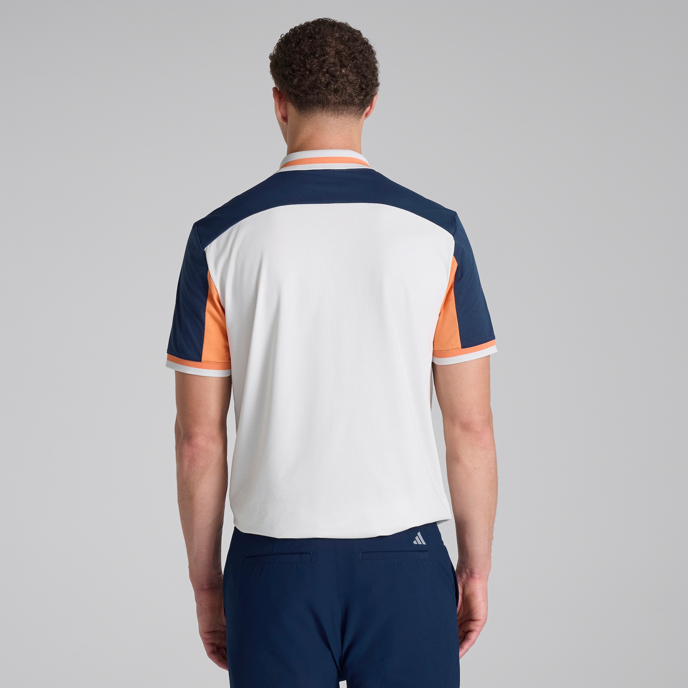 Manchester United x adidas Golf Beyond The Course Polo Shirt Grey Grey Detail [2-5]