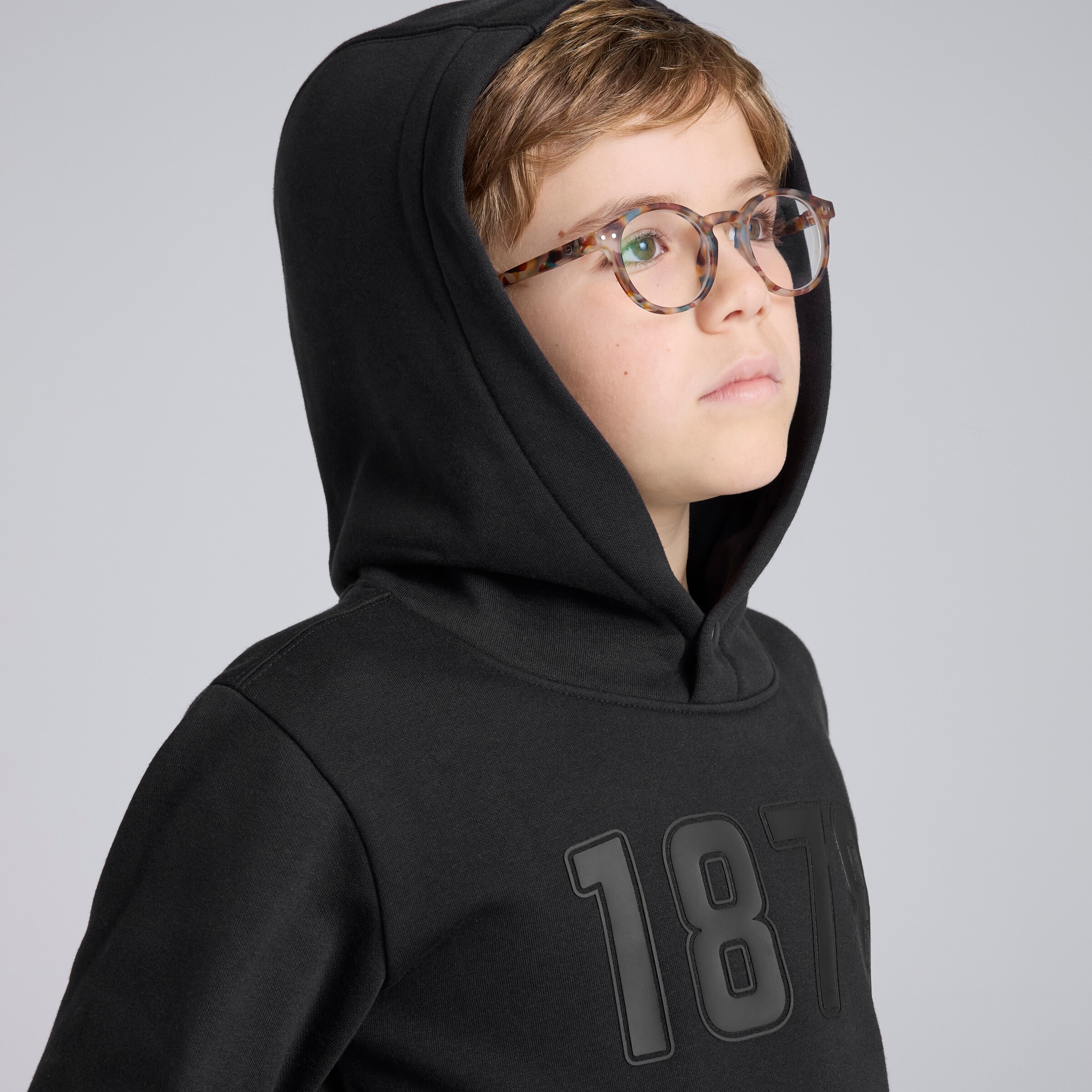 Manchester United Kids 1878 Overhead Hoodie Black Black Detail [4-6]