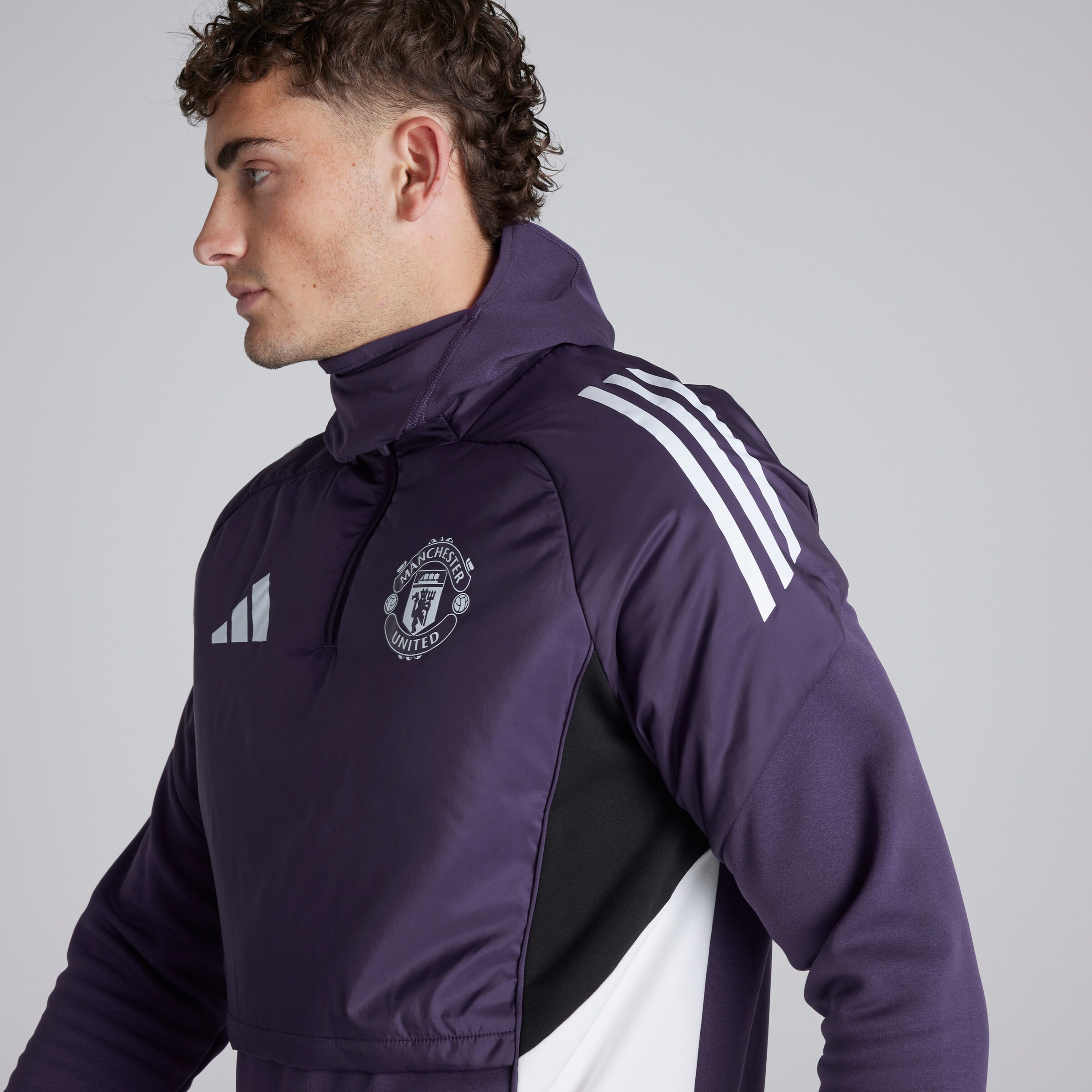 Manchester United Tiro 25 Competition Winterized Top Violet Détail [5-8]