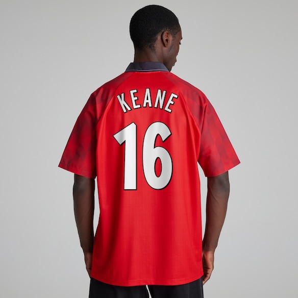 Manchester United Retro 1996-98 Home Shirt Keane Printing Red Red