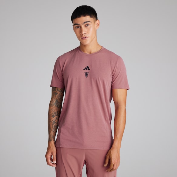 Manchester United x adidas Mens Designed for Training T-Shirt Burgundy Red