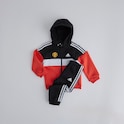 Manchester United x adidas Infant Tiberio 3-Stripes Colourblock Fleece Tracksuit Black