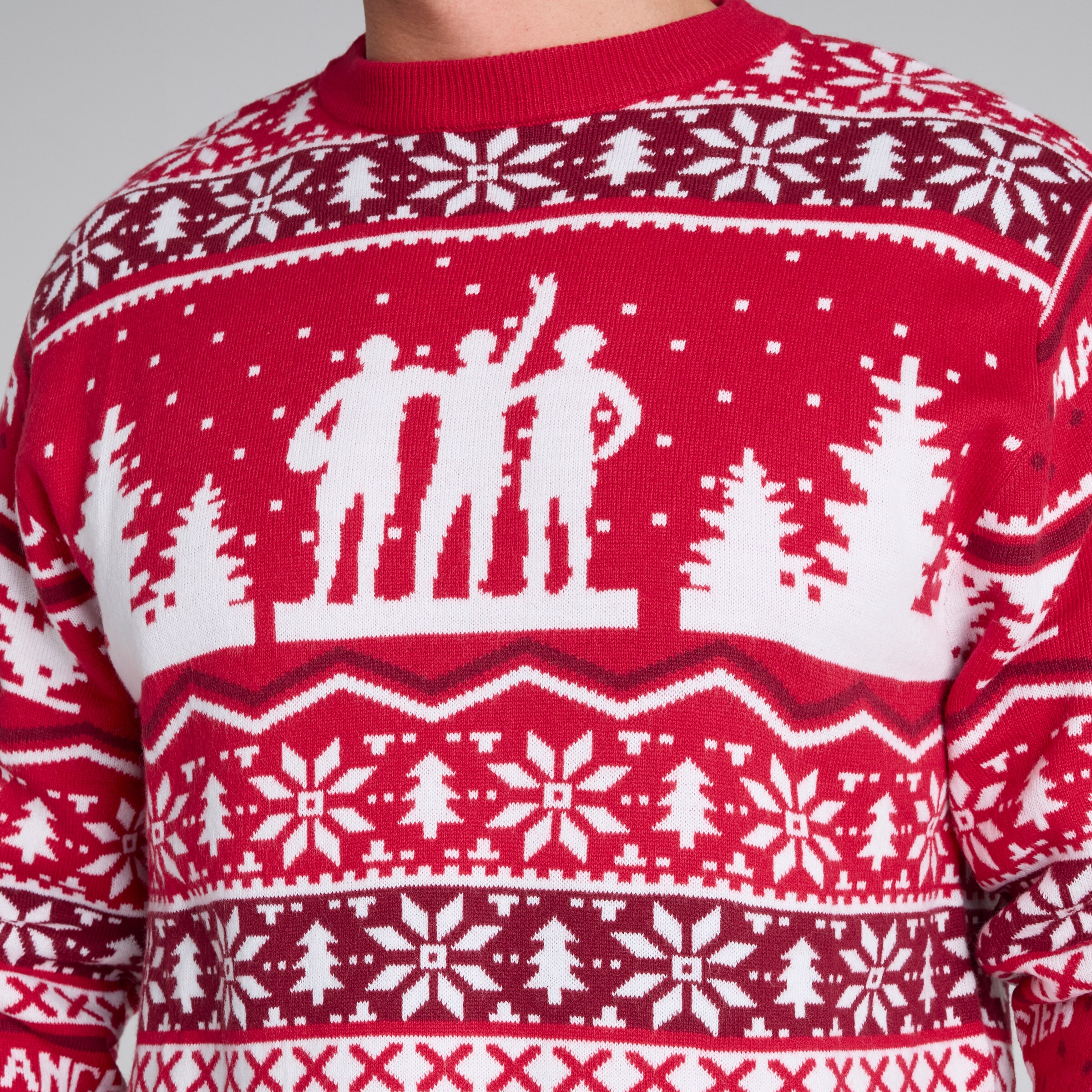 Manchester United Adults Christmas Fairisle Jumper Red Rouge Détail [5-5]