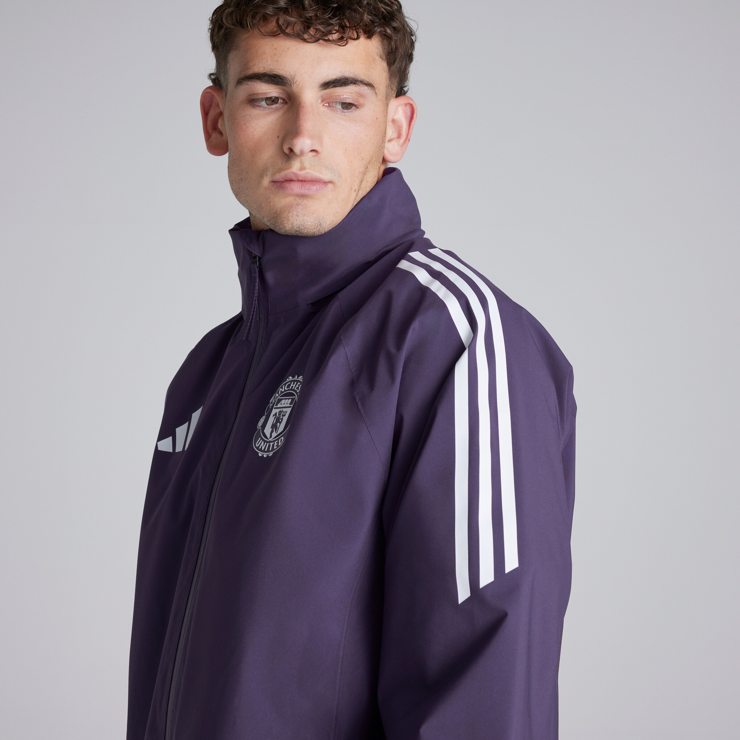 Manchester United Tiro 25 Competition Rain Jacket Purple Detail [5-8]