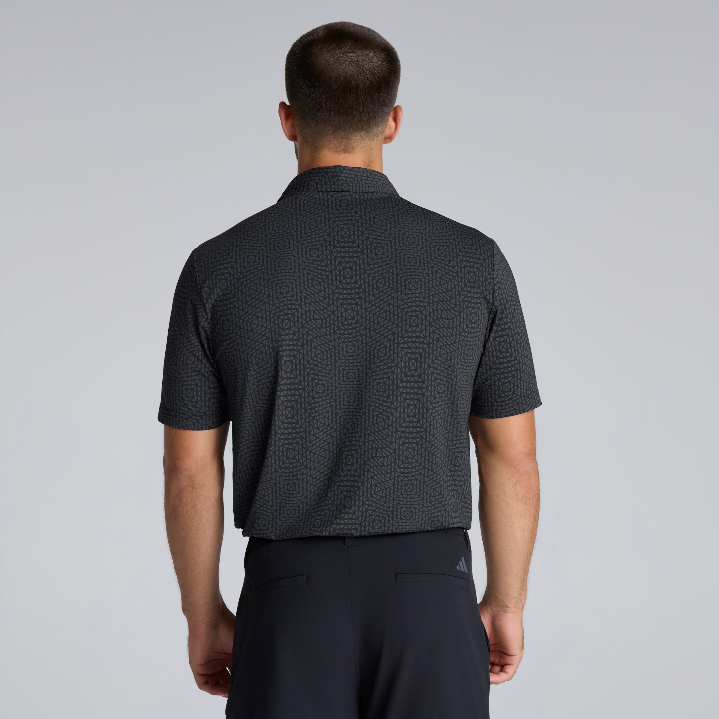 Manchester United x adidas Golf Ultimate 365 Tour Polo Shirt Black Black Detail [2-5]