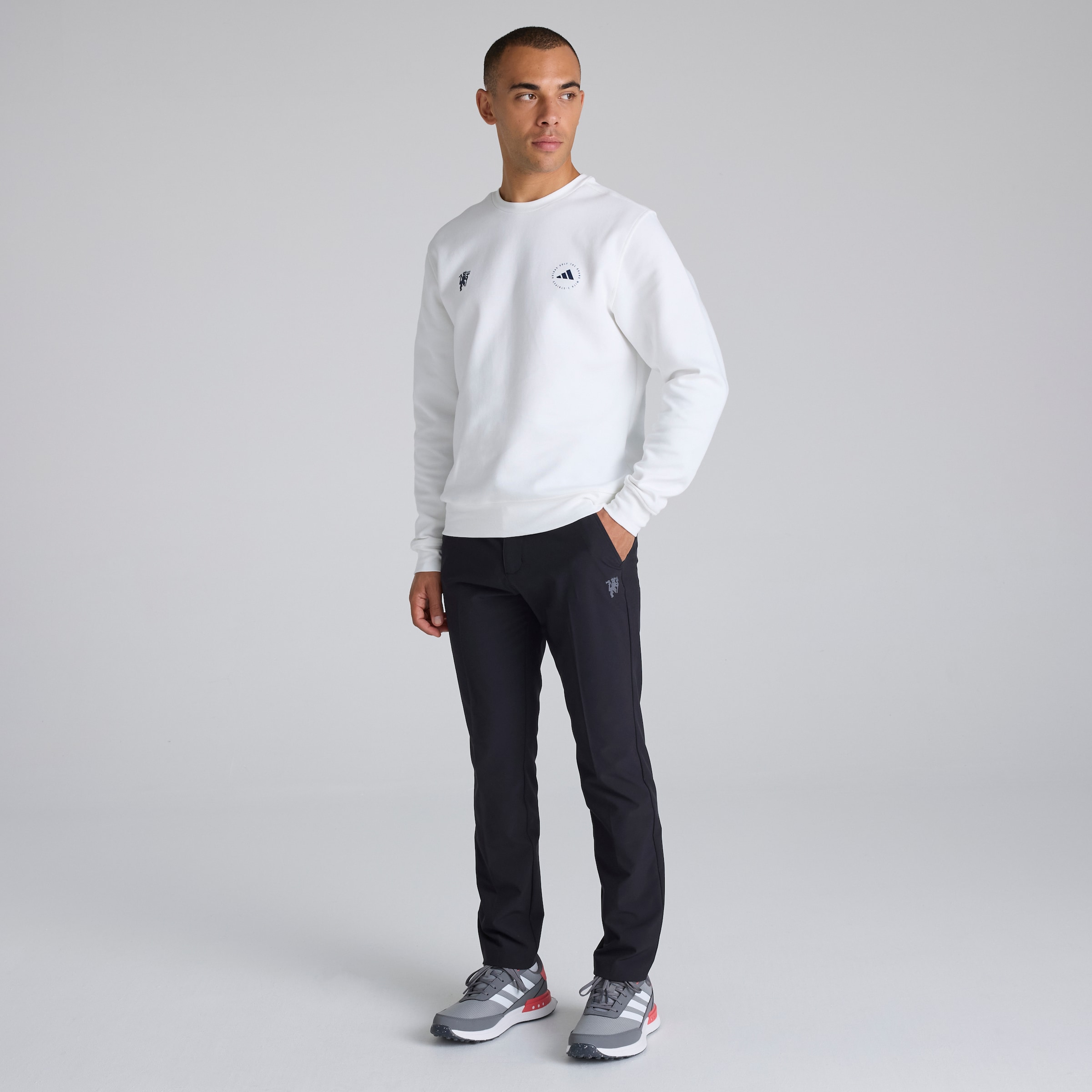 Manchester United x adidas Golf Crewneck Sweatshirt White White Detail [3-5]