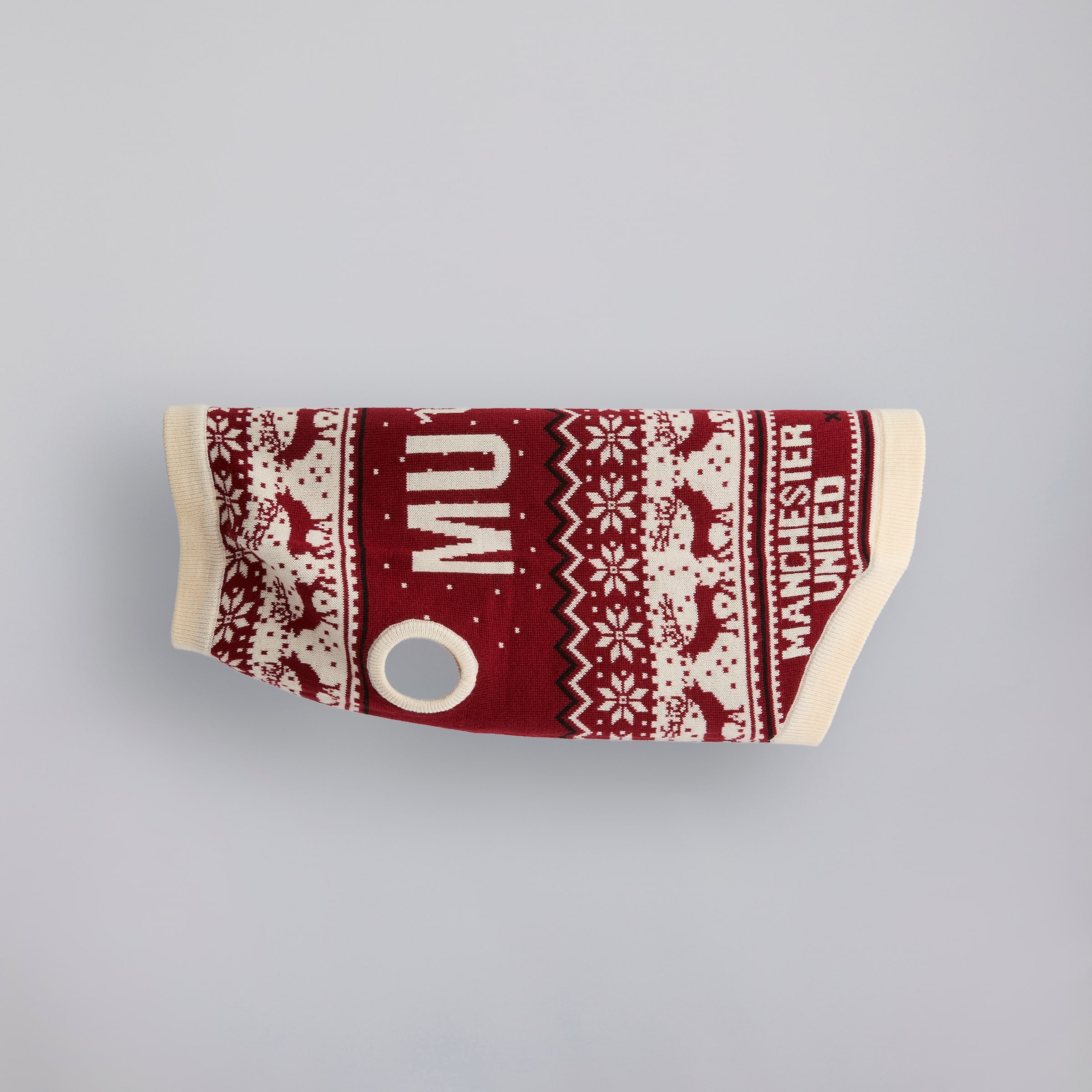 Manchester United Pet Fairisle Christmas Jumper Red Multi Detail [2-4]