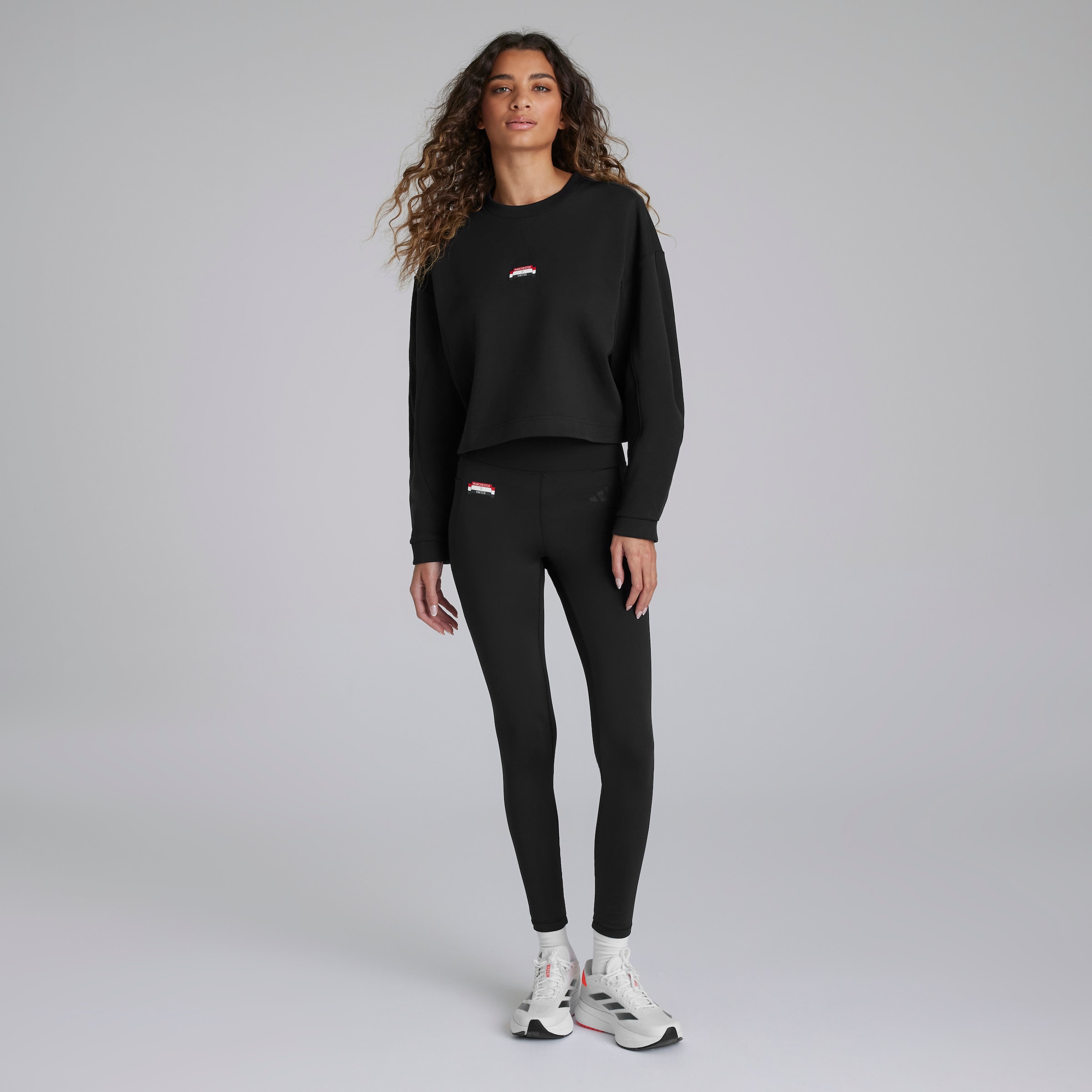 Manchester United x adidas Womens City Escape Doubleknit Sweatshirt Black Black Detail [3-5]