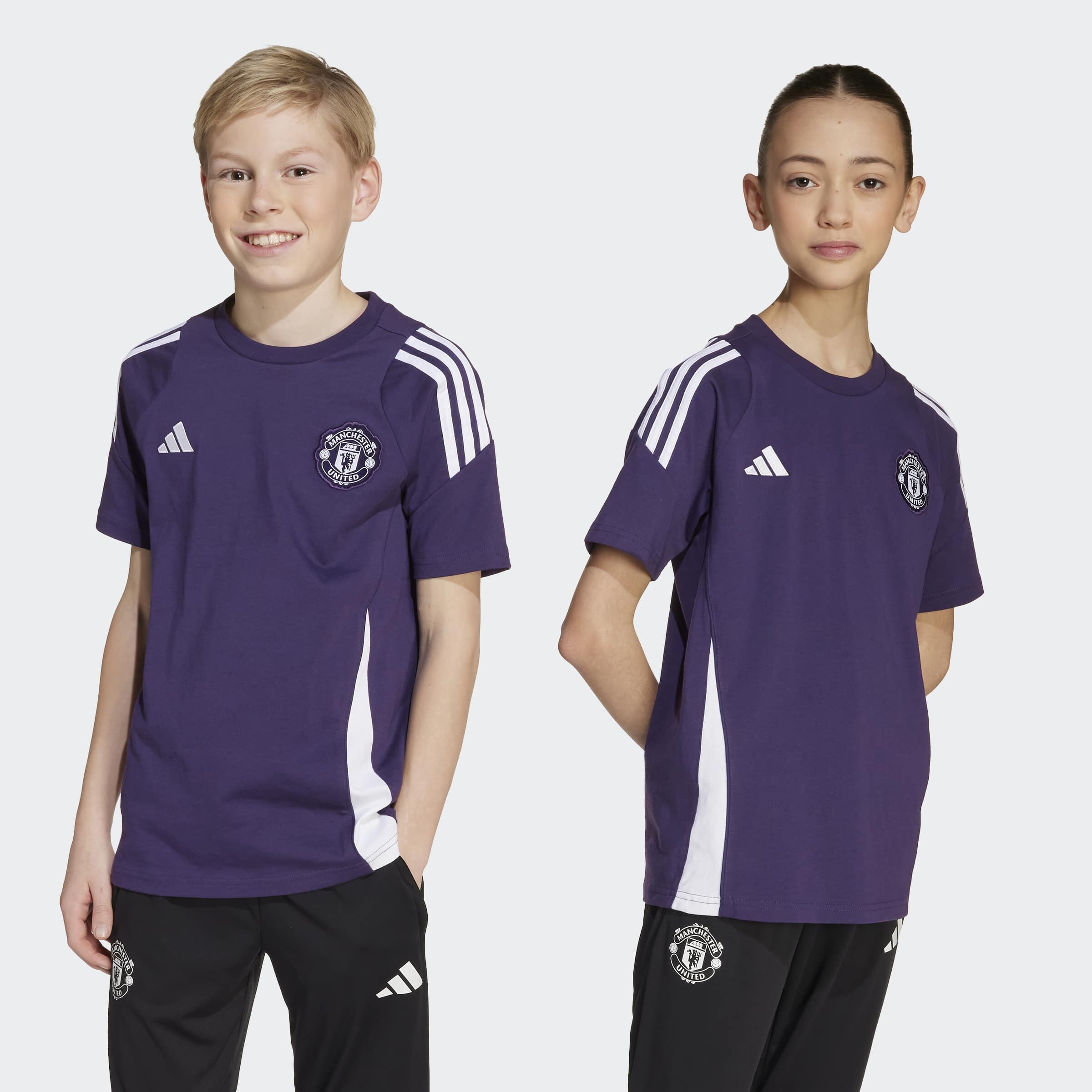 Manchester United Tiro 25 Competition Cotton T-Shirt Kids Violet Détail [2-9]