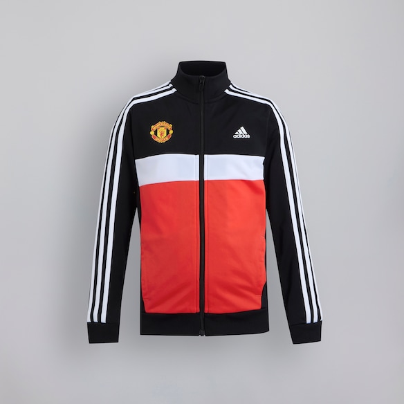 Manchester United x adidas junior Essentials 3-Stripes Tiberio Tracksuit Black Black