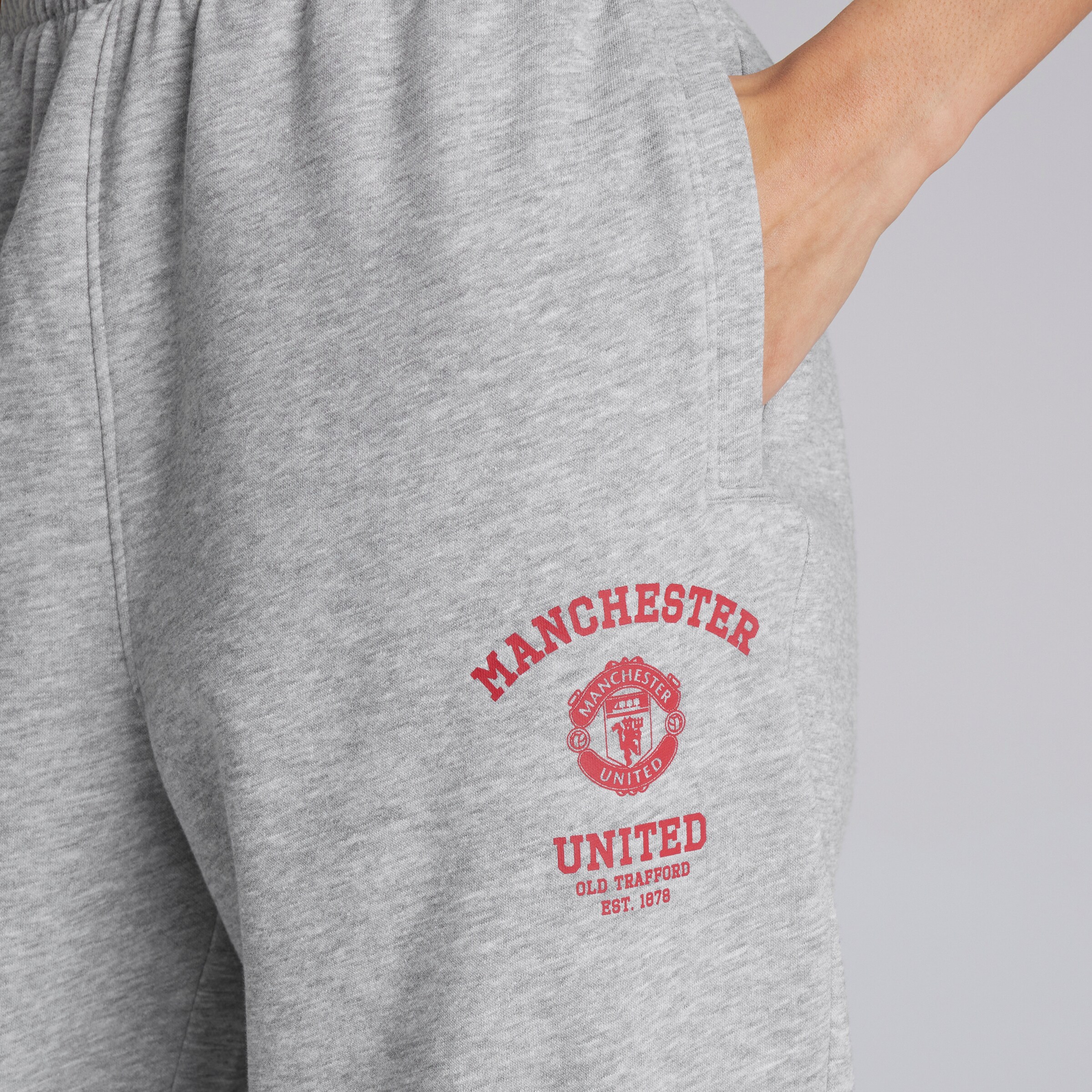 Manchester United Womens Varsity Joggers Grey Grey Detail [4-5]