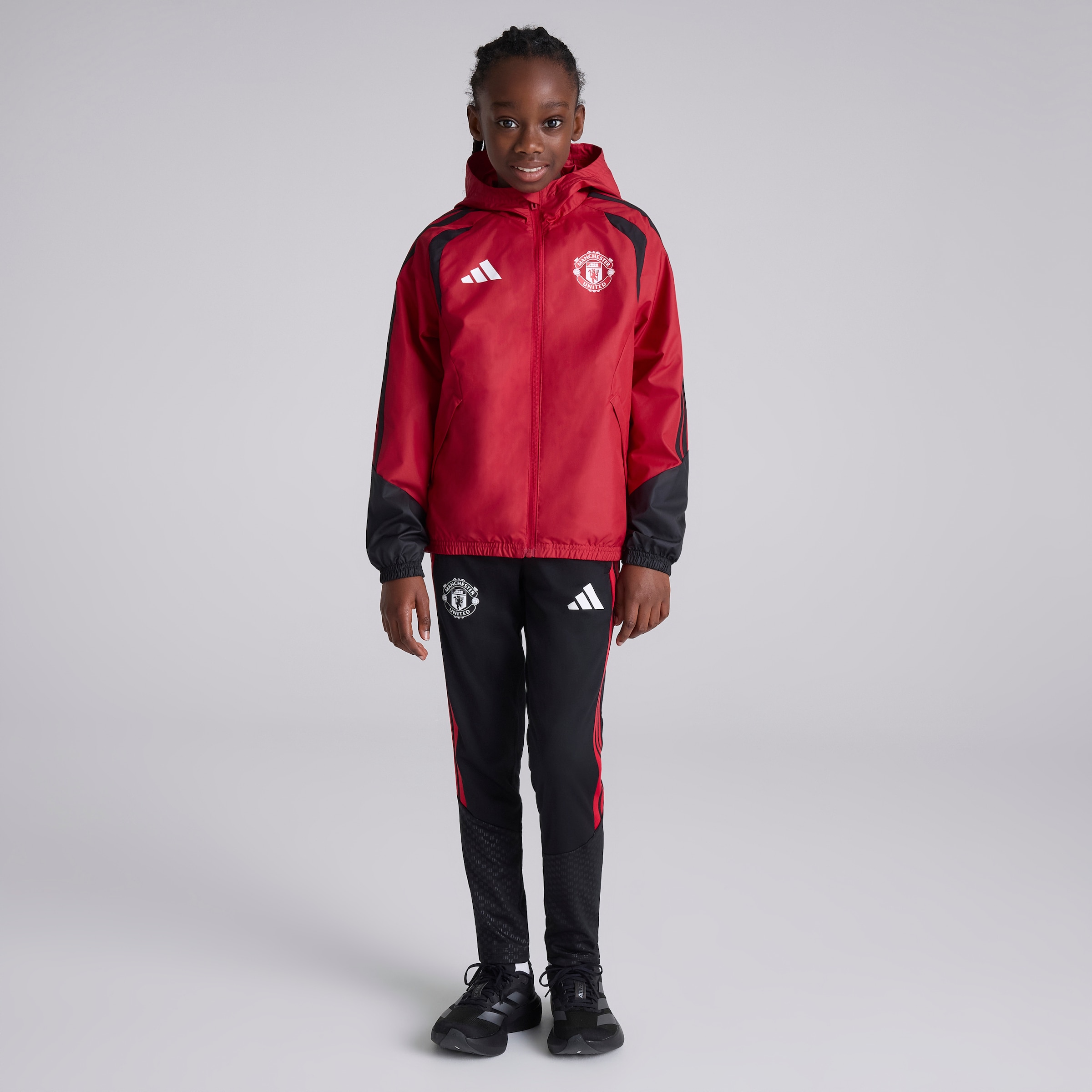 Manchester United Kids 26/27 Training Tiro All Weather Jacket Red Red Detail [3-6]