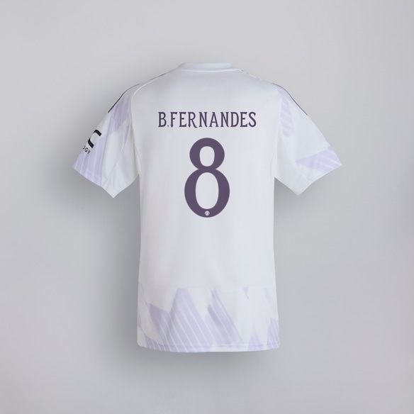 Manchester United 25/26 Away Jersey with Fernandes 8 Club Printing White