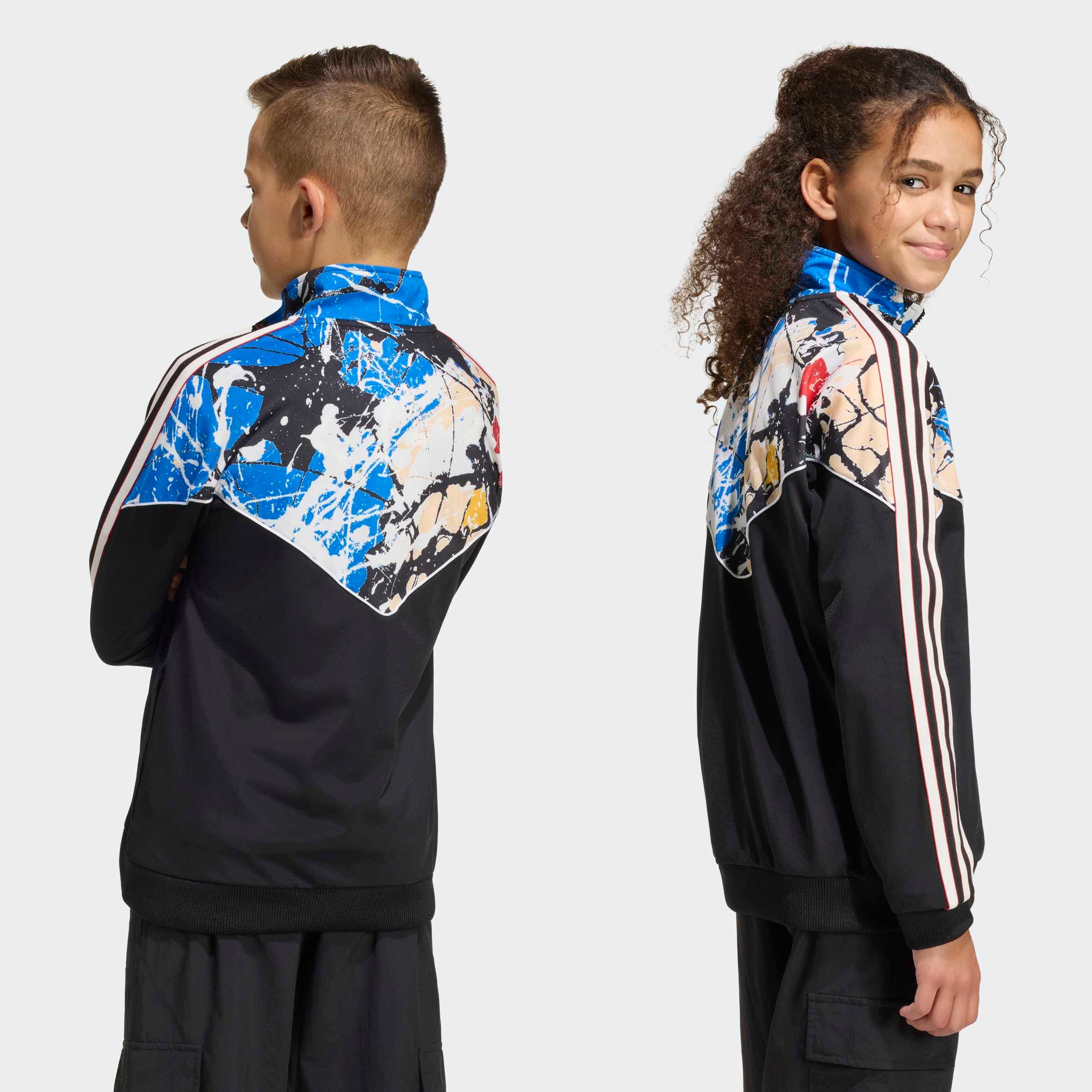 Manchester United x adidas Kids Stone Roses Track Jacket Black Black Detail [4-7]